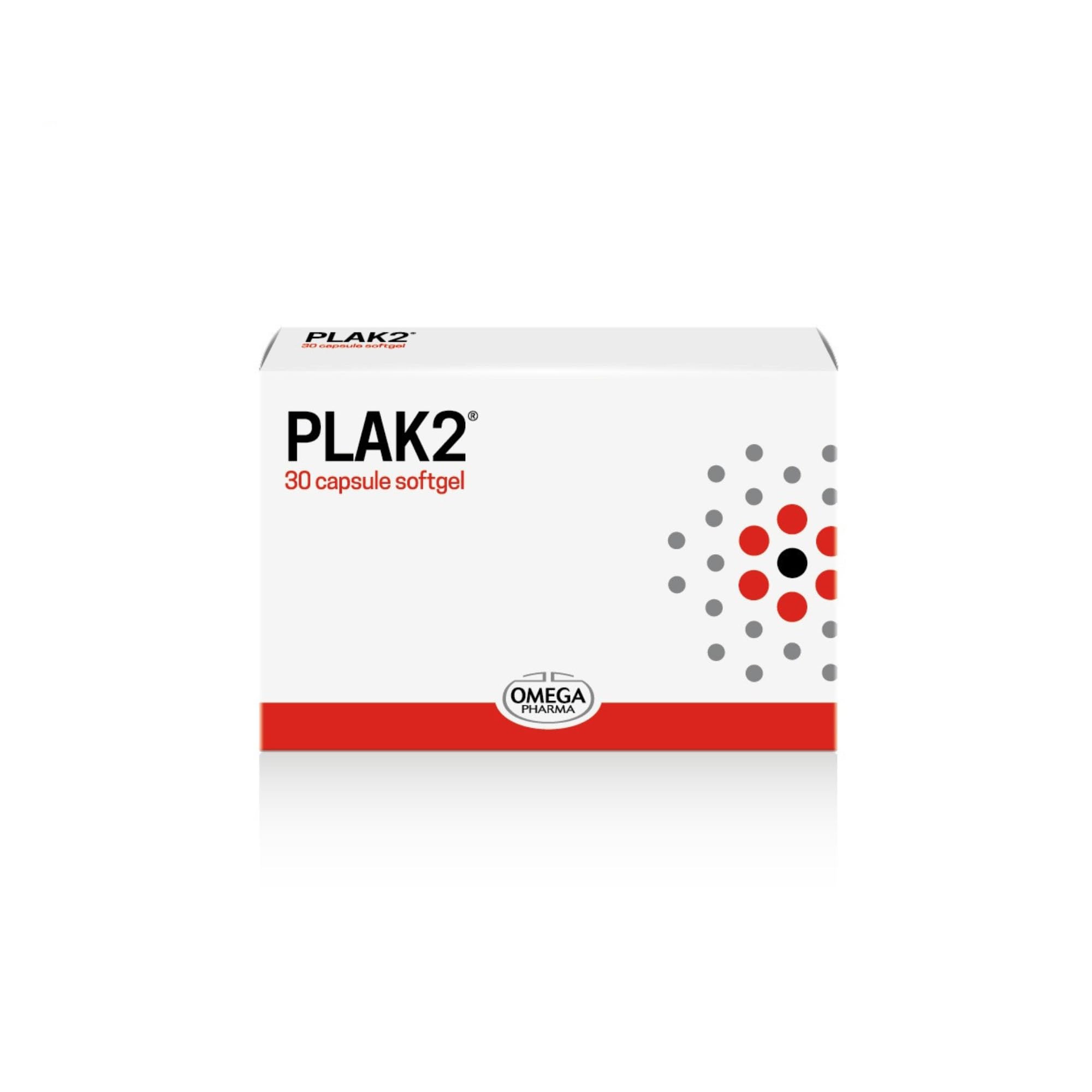 Omega Pharma - Plak2, Integratore Alimentare con Vitamina K2, D3 e DHA, Utile per la Funzionalità dell'Apparato Cardiovascolare - 30 Capsule