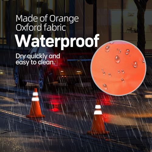 Image of BATTIFE 6 Pack 18 Inch Collapsible Traffic Cones, Orange Safety Cones