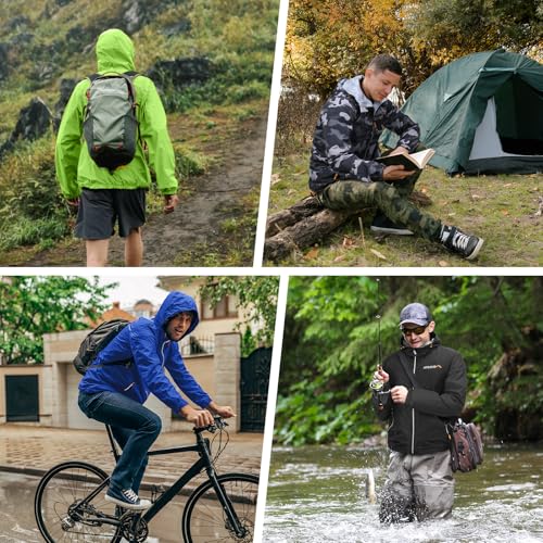 Image of APEXUP Packable Rain Jacket Men Waterproof Lightweight Raincoat with Hood