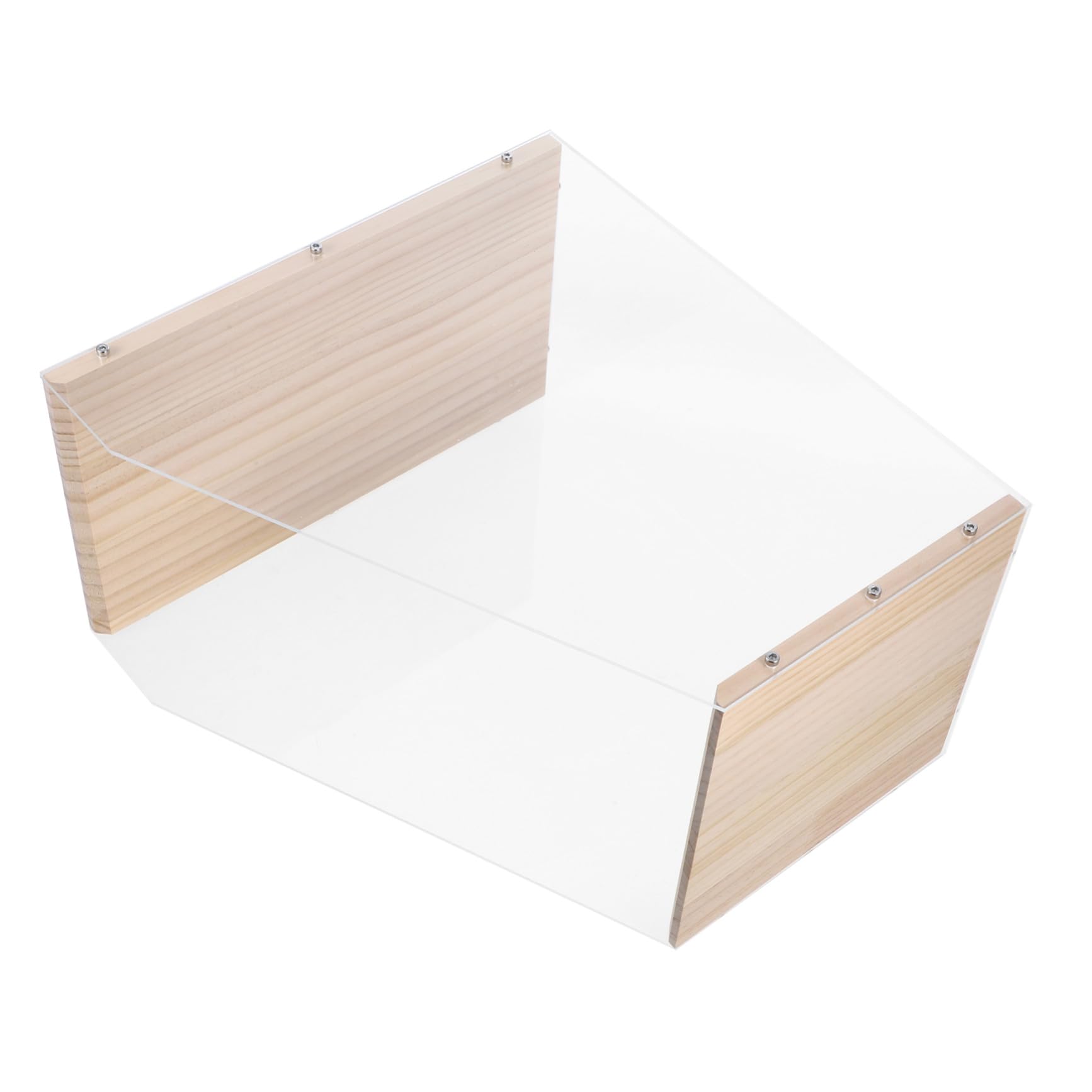 Mobiletto Porta Dischi Vinile in Legno e Acrilico, 1 Pezzo | Scaffale da Tavolo per Libri e Media, Formato Box per Archiviazione e Esposizione
