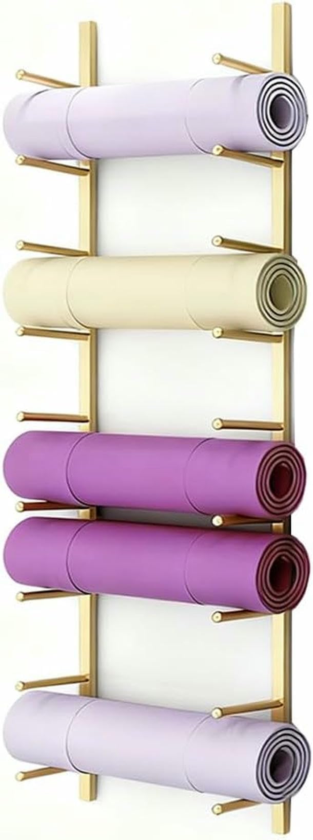 Soporte de pared para esterilla de yoga, estante de almacenamiento de metal multicapa para uso doméstico y estudio
