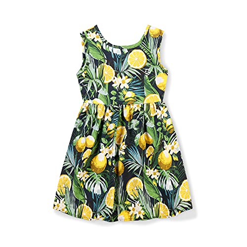 Girls Floral Sleeveless Summer Dress Casual Beach V Back Bow Sundress