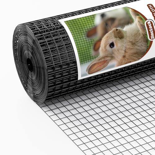 Zinclock Black Hardware Cloth 1 inch 48 x 100 ft Mesh 17 Gauge Vinyl PVC Coated Welded for Gopher Wire Rodent Mesh Preventing Hare Raccoons Foxes Groundhog Poultry Netting