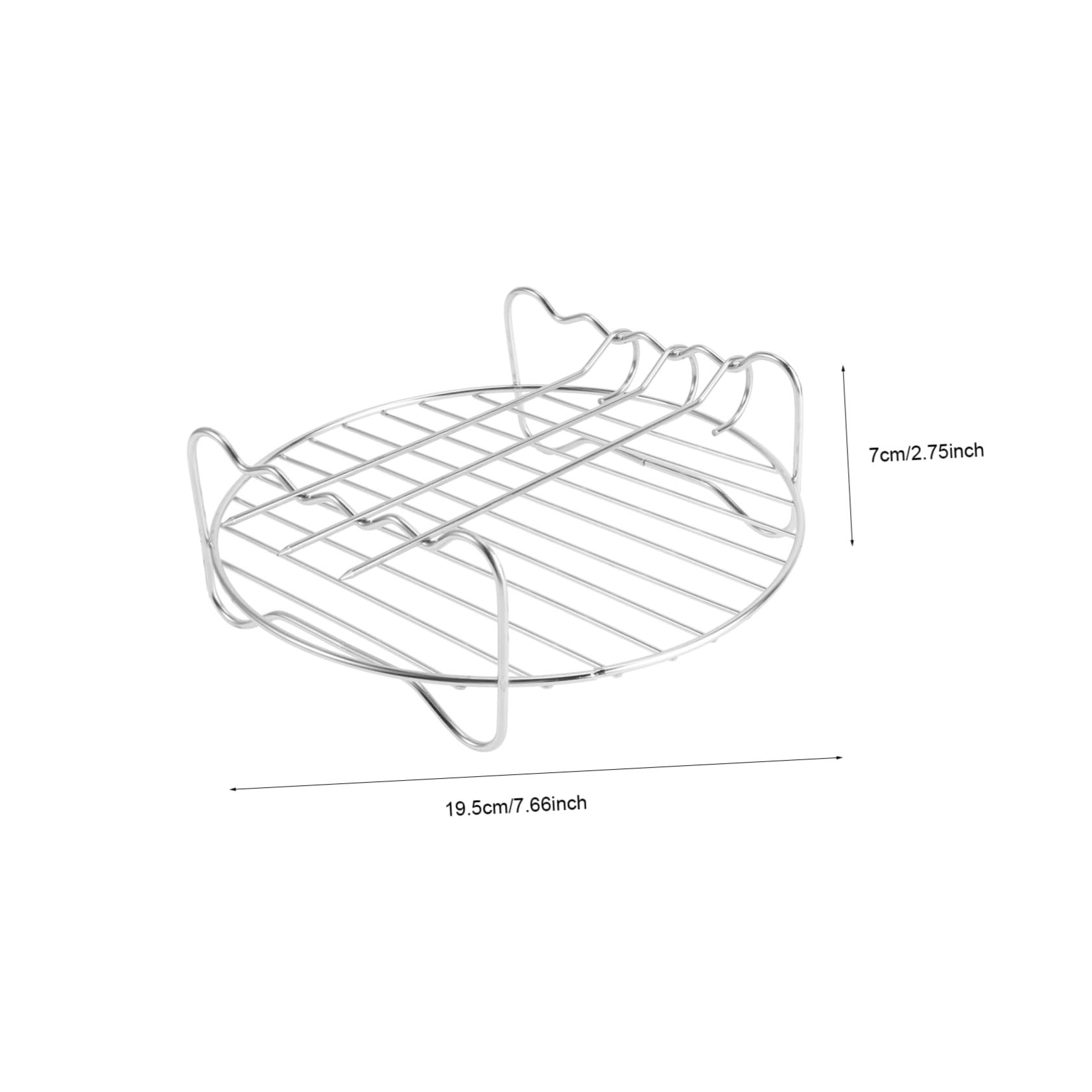 Tofficu 1 Set Stainless Steel Grill Round Grill Barbecue Rack Stainless Steel Bbq Rack Barbecue Shelf Dual-layer Rack Air Fryer Rack Air Fryer Cooking Rack Dual-layer Grill Silver
