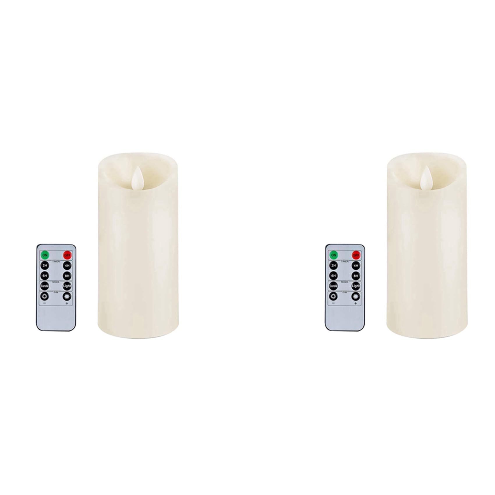 Hndhbfgrt 2X Flickering Flameless Candles Battery Operated with Remote Control and Timer, 3X6 Inch for Indoor Outdoor Decoration
