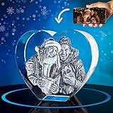 ArtPix 3D Crystal Photo, Personalized Gift With Your Own Photo, 3D Laser Etched Picture, Engraved Heart Crystal, Memorial Birthday Gifts for Mom, Dad, Men, Women, Customized Anniversary Couples Gifts