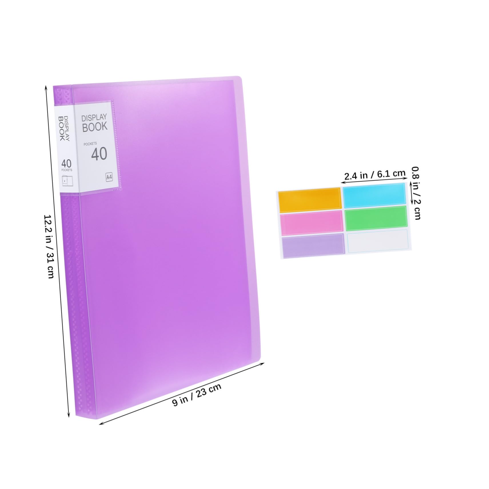 5 Präsentationsmappe mit Hüllen pro Ordner Transparente Kunststofftaschen mit Etiketten für Schule Büro Großer Stauraum Tragbares Portfolio für Dokumentenorganisation