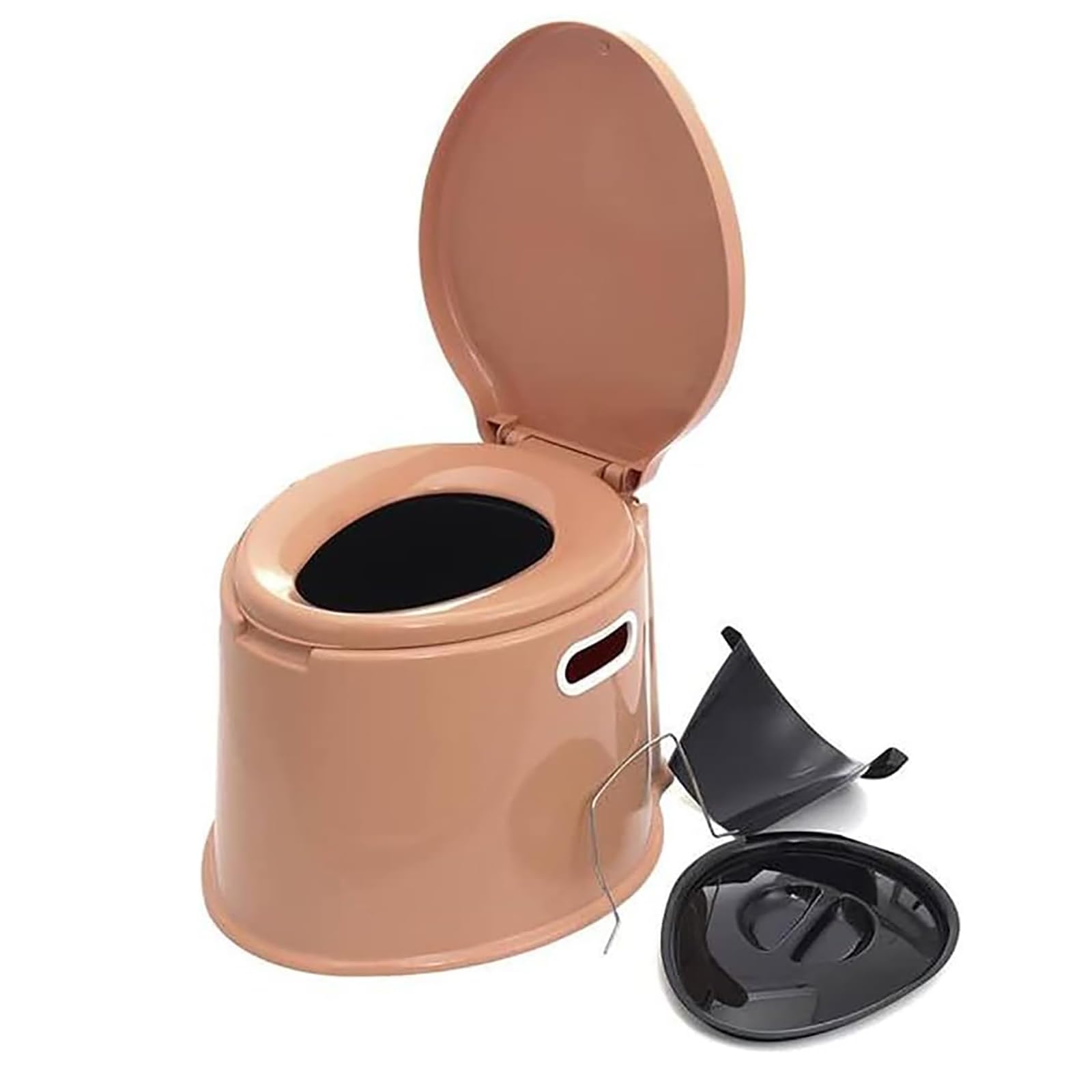 Inodoro Portátil Liviano, Baño para Acampar Al Aire Libre con Cubo Interior Extraíble Y Gancho para Papel Higiénico, 35 Cm De Altura Y Carga De 100 Kg, Material Plástico ABS Duradero