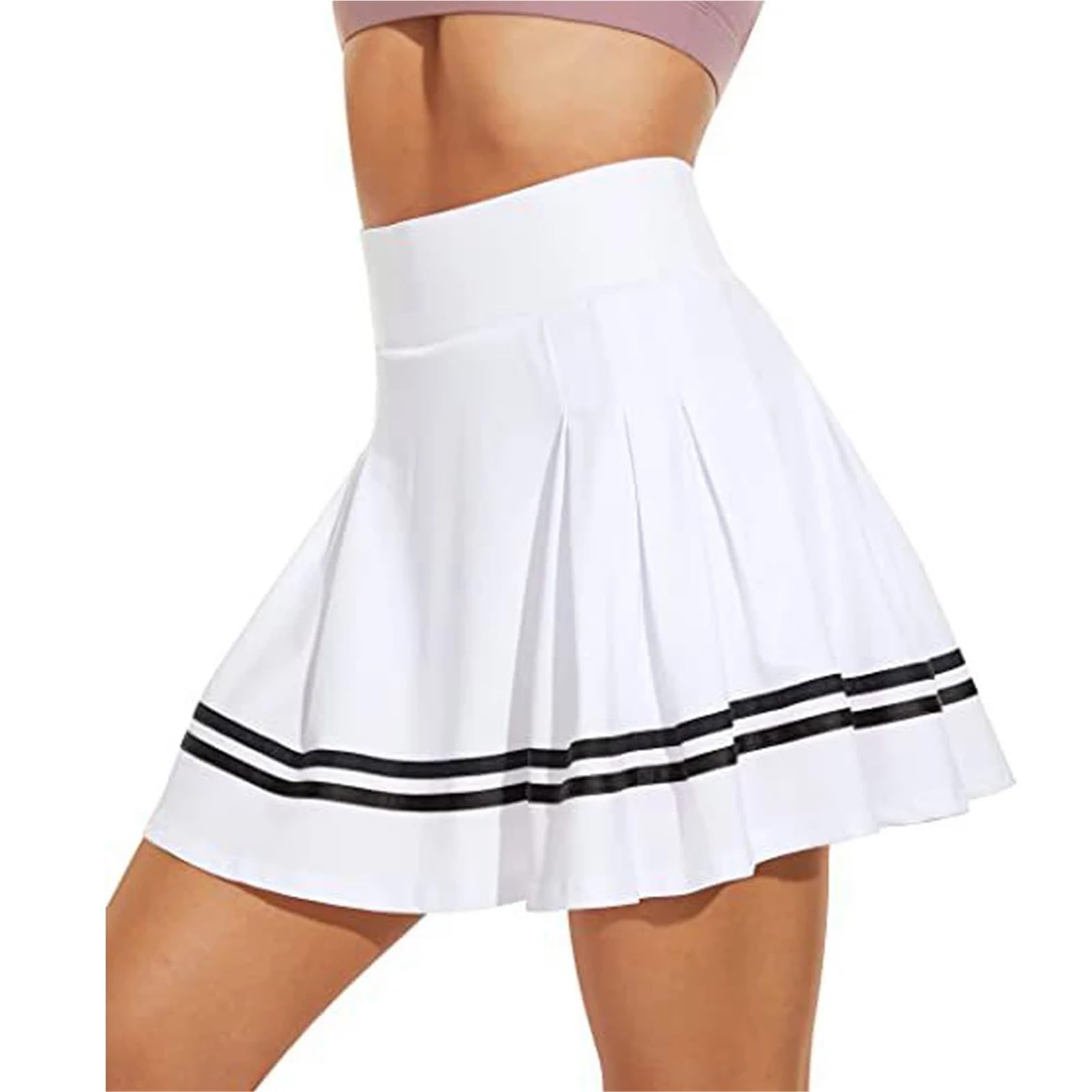 Falda Tenis Mujer Falda De Tenis For Mujer, Plisada, con Cinturón Y Bolsillo, Pantalones Cortos Integrados, For Golf, Yoga, Fitness, Elástica Alta For Niña