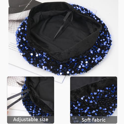 Gorro Boina con Lentejuelas Brillantes para Mujer miniatura 5