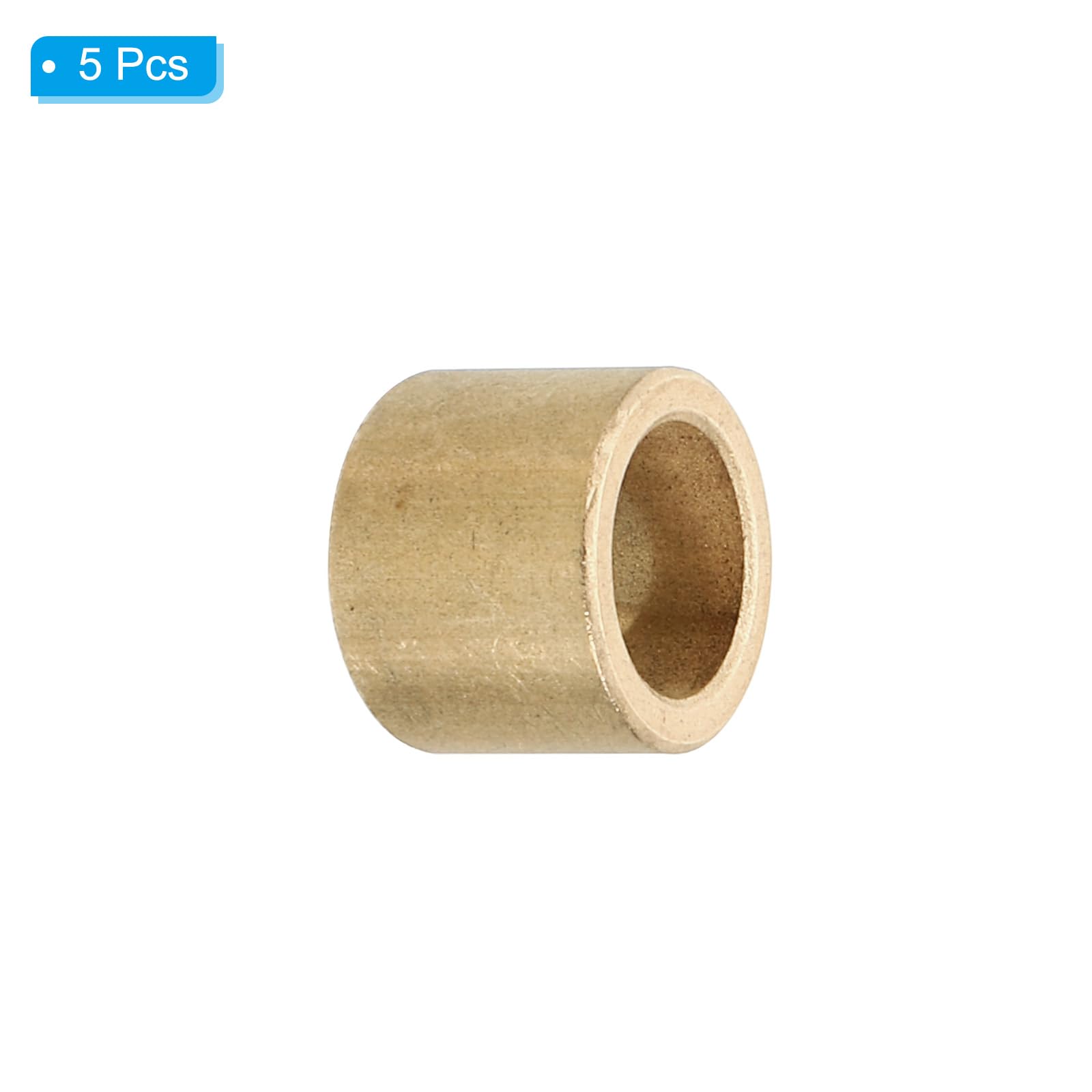PATIKIL M10 Brass Spacers, 5 Pcs Metal Spacer Brass 10mm ID x 14mm OD x 12mm L Brass Spacers Screw Standoff for 3/8 Inch or M10 Screw - Image 3
