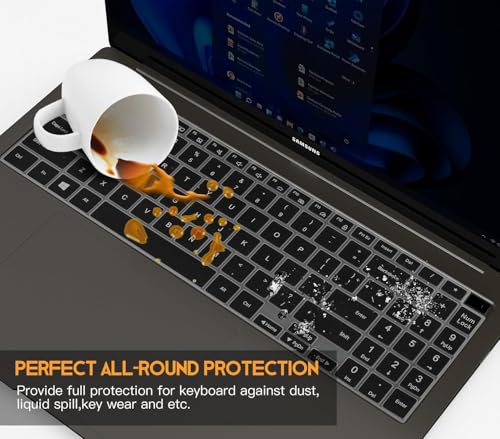 Image of Oaky Keyboard Skin Cover for Samsung Galaxy Book 5 Pro /Galaxy Book 5 360 16 inch | Samsung Galaxy Book 4 /3 Pro | Galaxy Book 4 /3 Ultra Keyboard Protector - Silicon Black