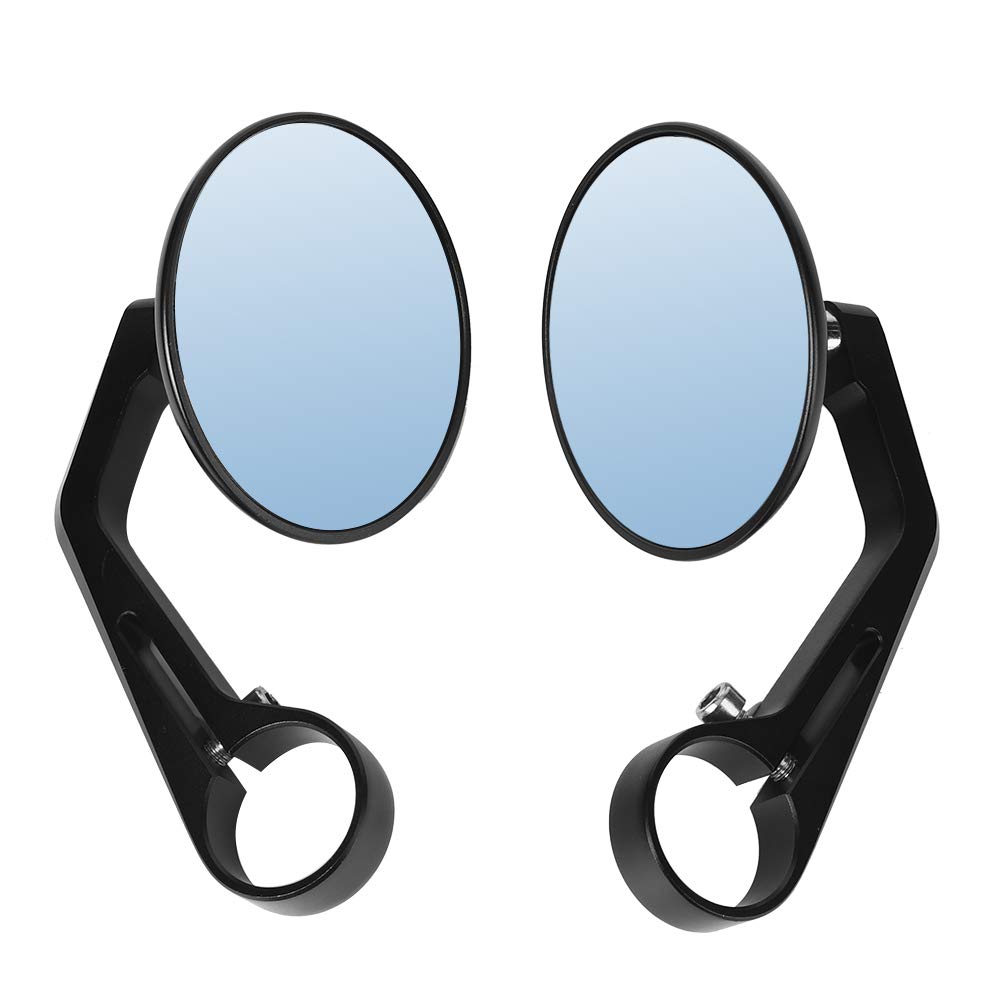 Hidyliu Rétroviseur de Moto, Miroir Réfléchissant CNC Rétro pour Scooter, Voiture de Sport et Véhicule électrique, Noir, 1 Paire