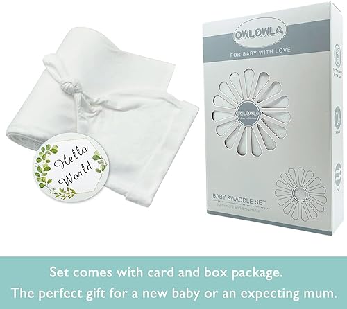 Miniatura 34 de OWLOWLA Conjunto de manta y gorro para recién nacido, manta de recepción para bebés niños y niñas (rubor) Blush,Negro,Arena,Azul bebé,Gris