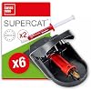 SWISSINNO Mousetrap PRO SuperCat | Efficient and Humane + Reusable with Food Bait | Catch + Kill instantl | Indoors + Outdoors Use | Made in EU: 6 Traps + 2 Bait Syringes