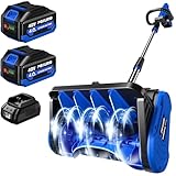 POXURIO 80V Cordless Snow Shovel, 13 Inch Brushless Electric Snow Blower with 2×4.0Ah...