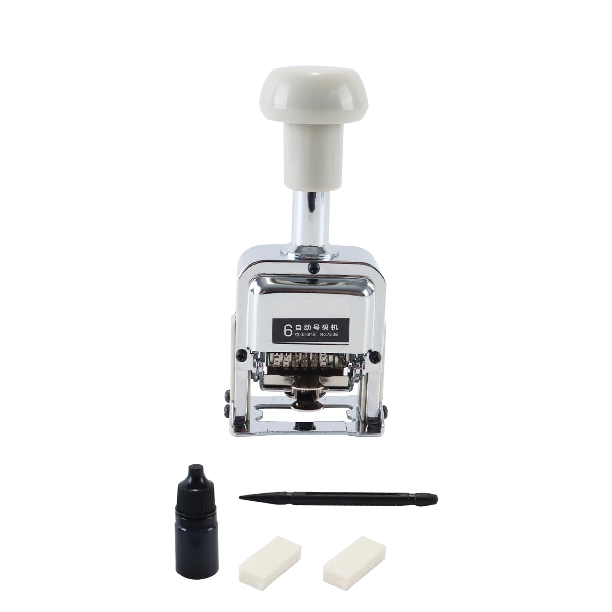 Gutol 6-Digit Fully Automatic Number Stamp – Stainless Steel for Documents, Inventory Labeling