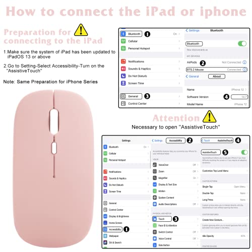 Image of UrbanX 2.4GHz & Bluetooth Mouse, Rechargeable Wireless Mouse for Fire HD 10 Tablet Bluetooth Wireless Mouse for Laptop /PC /Mac /pro /Computer /Tablet /Android Flamingo Pink