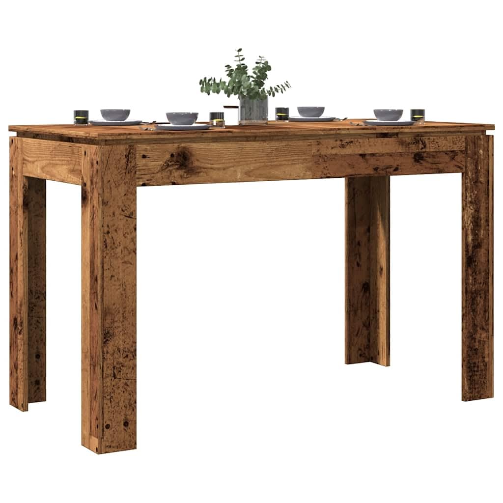 Stół do jadalni z materiału drewnopochodnego, wygląd starego drewna, 120 x 60 x 76 cm, stół bistro ze stabilnym blatem, możliwość rozszerzenia do kuchni, jadalni, restauracji lub bistro w