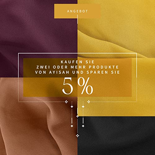 Ayisah Kopftuch Damen Hijab - Senf Chiffon Hijab Kopftuch Für Damen - Moderne Muslimisch Chiffon Hidzab Tuch Schal Kopftucher - Seidenweiche Tush Schal Für Frauen - Senf