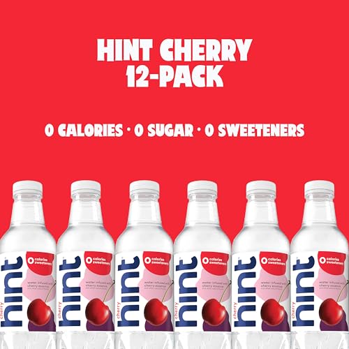 Image of Hint Fruit-Infused Bottled Water, Cherry - Sugar Free Flavored Water with Zero Calories, Naturally Flavored, and No Artificial Sweeteners - 16 Fl Oz (Pack of 24)