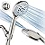 AquaCare As-Seen-On-TV High Pressure 8-setting Handheld Shower Head - Built-in Power Wash to Clean Tub, Tile & Pets, Overhead & Wall Brackets, Pure-Clean Nozzles, Extra-long 6 ft. Stainless Steel Hose