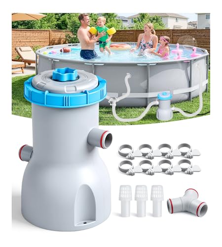LuxBlue 800 GPH Above Ground Pool Filter Pump Energy-Saving Pool Cartridge Filter Pump | Dual Action: Accelerate Water Flow & Capture Debris Quickly - Improve Water Clarity | Easy to Setup & Maintain