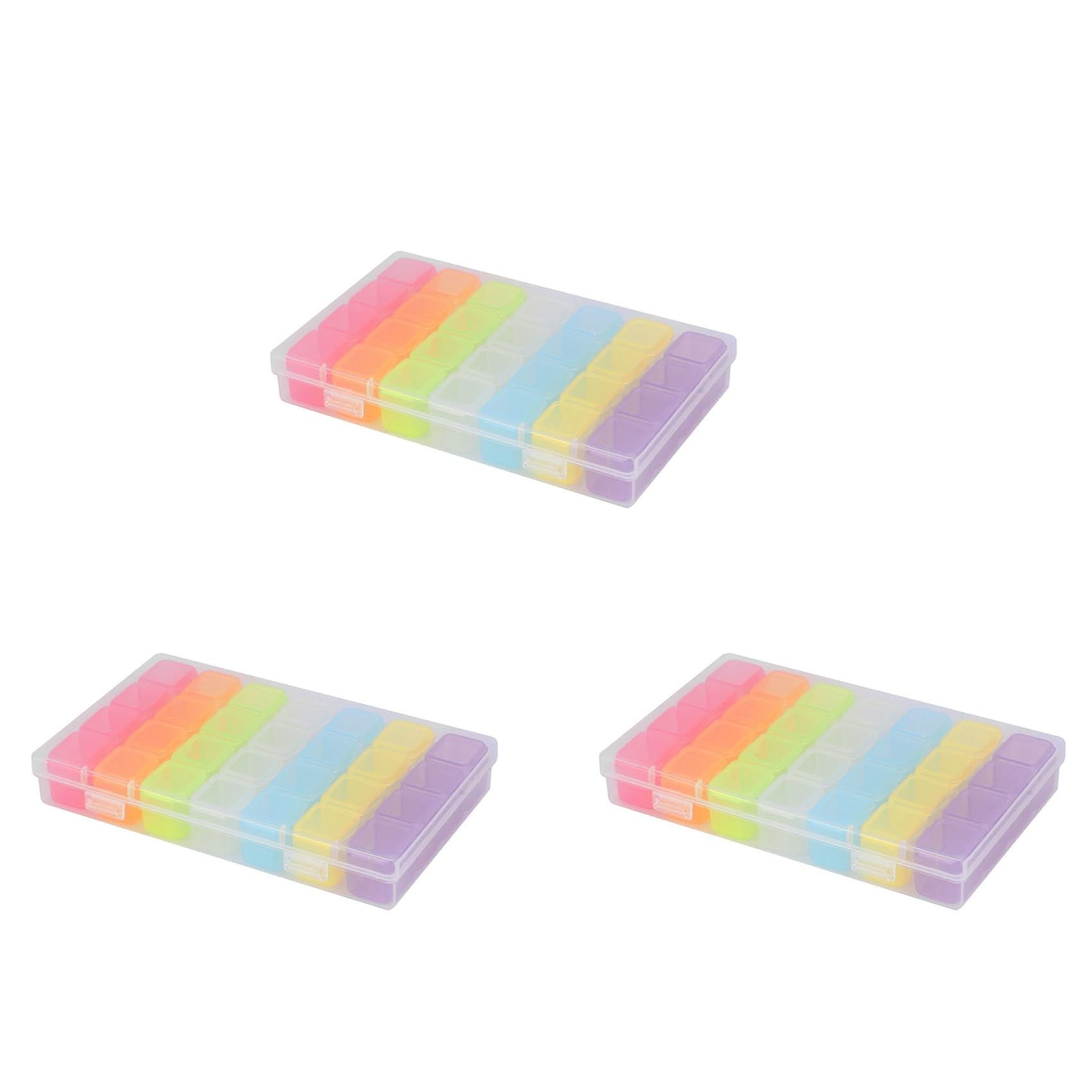 Hndhbfgrt 3X 28 Grid Plastic Storage Box Storage Box Jewelry Box Bead Box Nail Art Rhinestone Box