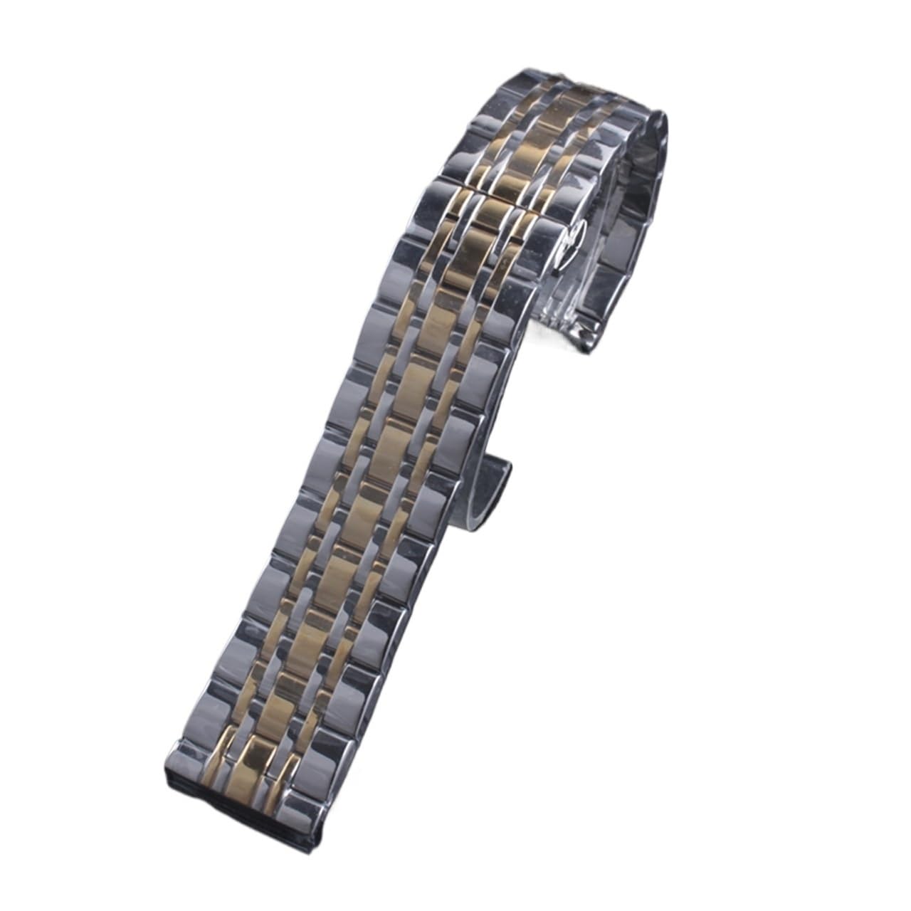 HMFang Bracelet de montre en métal en acier inoxydable 16mm 18mm 20mm 20mm Montre Bracelet Noir Argent Rose Gold
