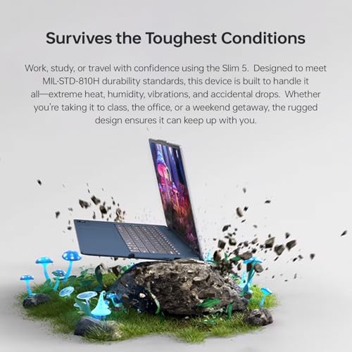 Image of Lenovo IdeaPad Slim 5 Laptop, 16 inch FHD+ Touchscreen, Ryzen 7 350 (4nm, 16 Threads, Up to 5GHz, Beats Ultra 7 155U), 16GB RAM, 1TB SSD, Wi-Fi 7, W11H, Copilot AI PC, Blue, Bundle with PCO Laptop Cooler