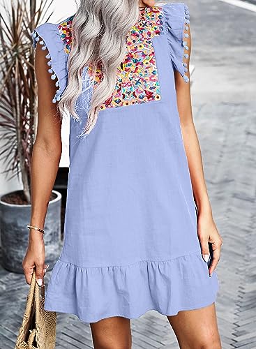 Image of KIRUNDO Boho Summer Mini Embroidered Dresses for Women