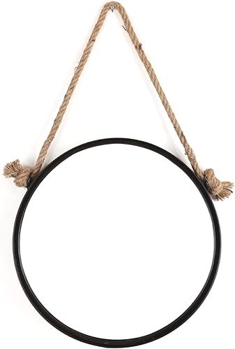 Mirrorize Espejo colgante de cuerda redonda de 185 pulgadas para decoración de pared de sala de estar espejo circular decorativo espejo de tocador