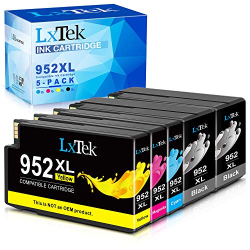 LxTek Compatible Ink Cartridge Replacement for HP 952 952XL Ink cartridges to Work with Officejet 8710 8720 7740 8210 8715 7720 8740 8730 8216 8702 Printers (2 Black|1 Yellow|1 Magenta|1 Cyan) 5pack