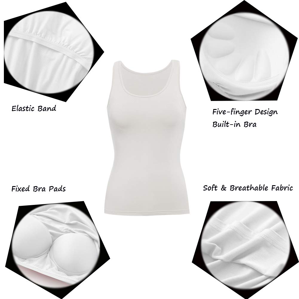 STARBILD Canotte da Donna con Reggiseno a Mensola Incorporato Cinghia Ampia Canottiera Senza Maniche Canotta Imbottita di Base per Un Abbigliamento Casual Quotidiano