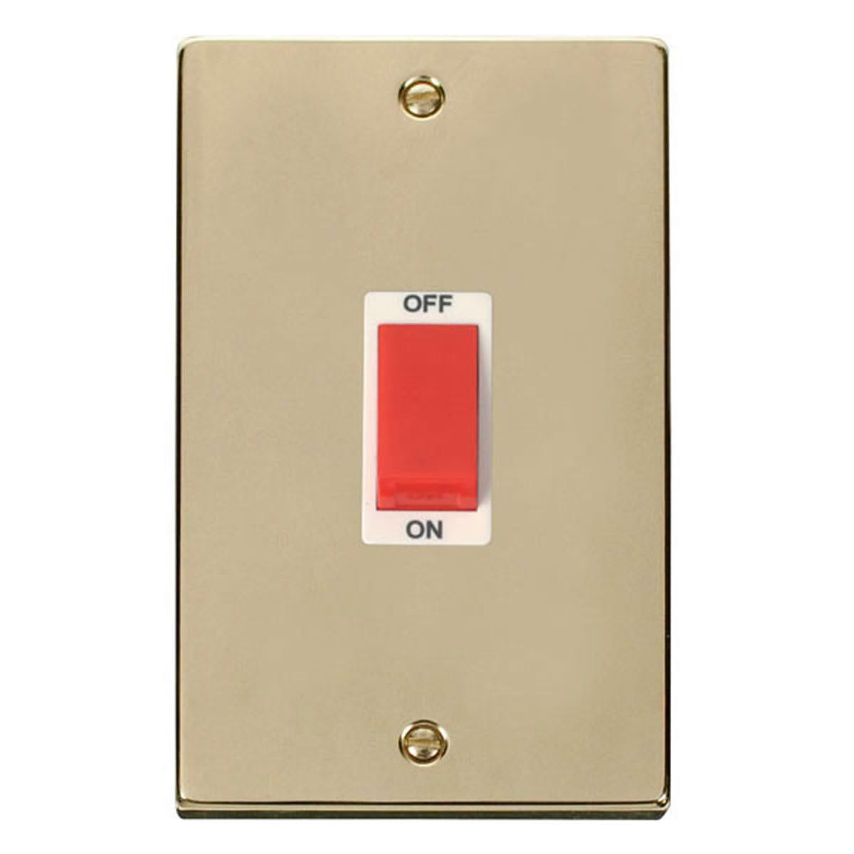 Polished Brass 2 Gang Size 45A Switch
