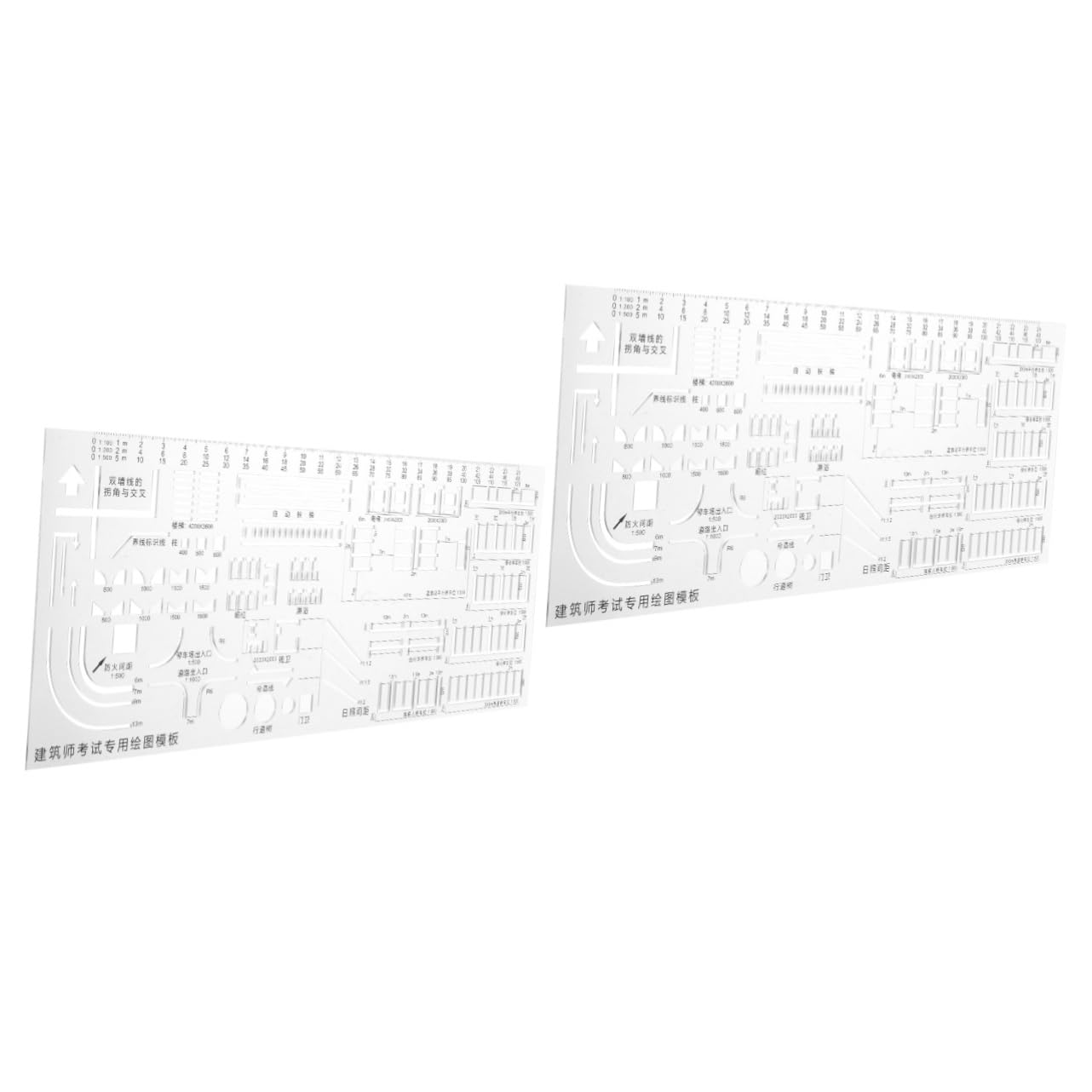 2piezas Regla De Dibujo Geométrica De Plástico Plantilla Para Arquitectura y Diseño Herramienta De Medición Para Estudiantes y Profesionales Para Planificación De Casas y