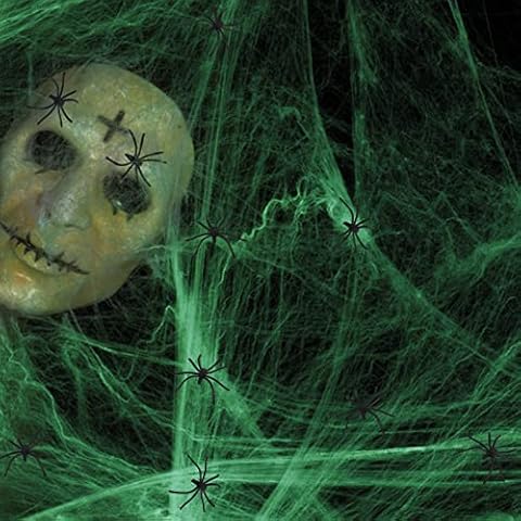 Fennoral 200g Spider Web Decoration, Halloween White Luminous Cobweb Night Light Web Decoration Fake Webbing for Halloween Haunted House Fright Night Indoor Outdoor Decor Cover