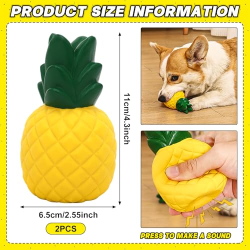 TZQFROCE Ananas Hundekauspielzeug Kauspielzeug Hund Unzerstörbares Hundespielzeug Interaktives Hundespielzeug Gummi Spielzeug Hund Ananas Dog Toys Hunde Quietschspielzeug Für Drinnen Und Draußen