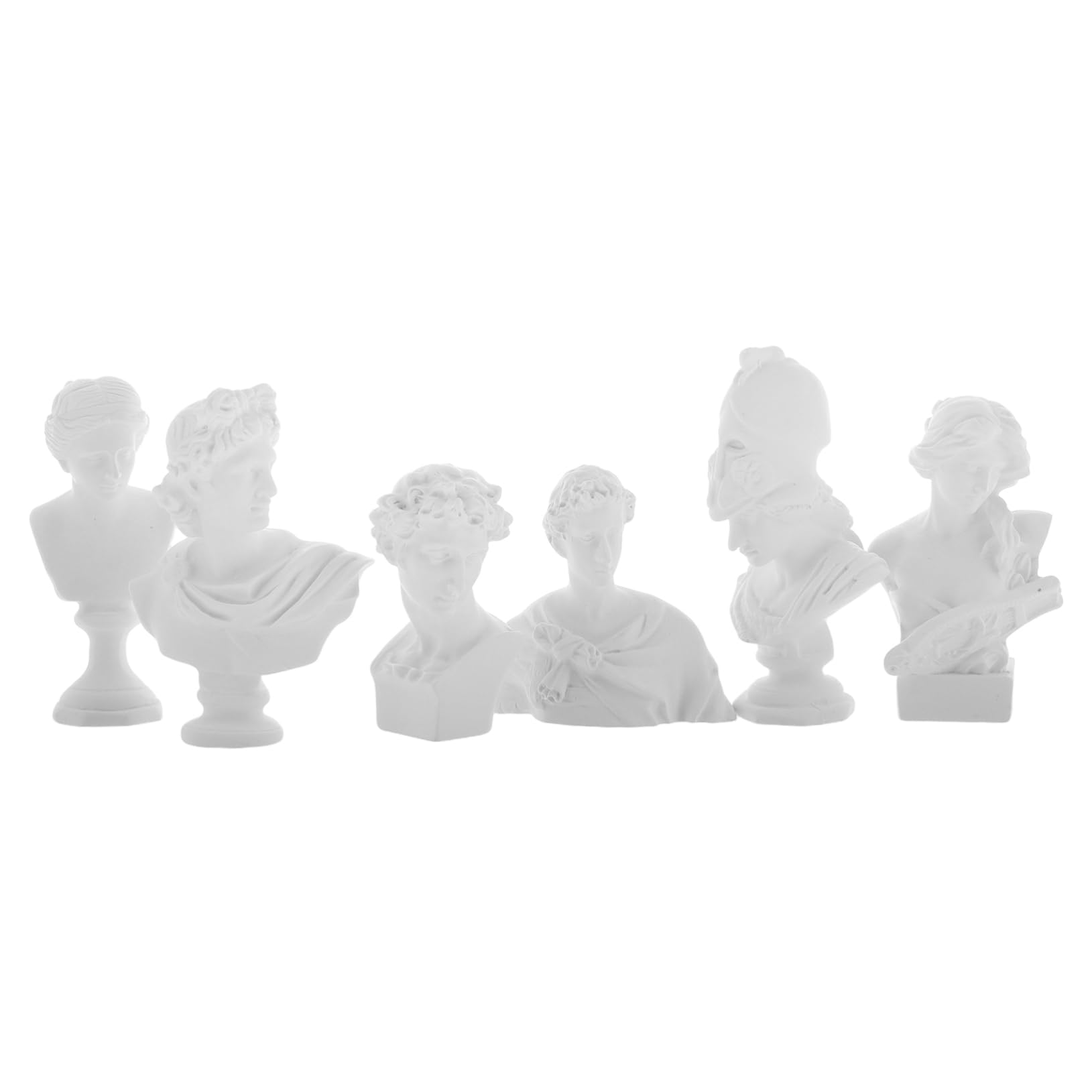 BESTonZON 6pcs Mini Goddess Bust Statue Plaster Sculpture Unique Art Figurines for Stylish Home Decor Space-efficient Statues Elegant Desk Accents