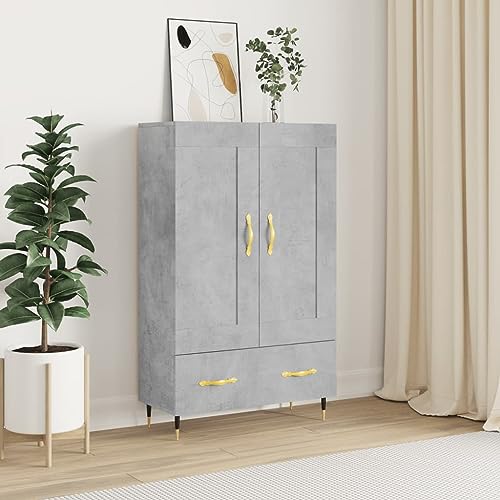 Lalfkkii Aparador para entrada tipo buffet, decoración de interiores, moderno, armario portaobjetos para salón, dormitorio o cocina, diseño sencillo y práctico, gris cemento, 69,5 x 31 x 115 cm