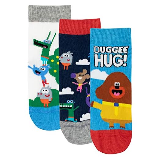 Hey Duggee Calcetines Paquete de 3 para Niños Club de las Ardillas Multicolor 31/36