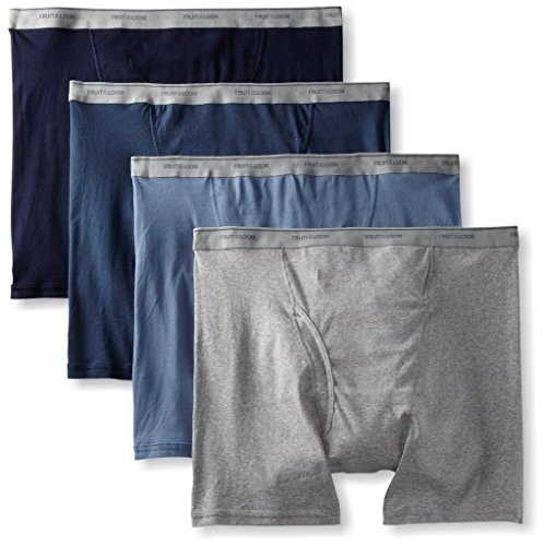 Fruit of the Loom Men's Stripe/Solid Assorted Boxer Briefs(Pack of 4) (Multi, XXX-Large)