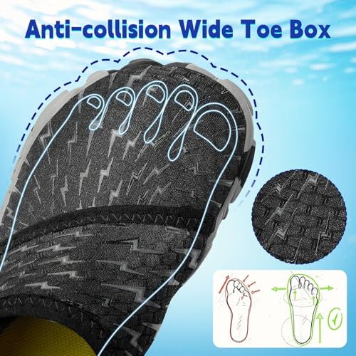 Image of Kids Water Shoes Boys Girls - Wide Toe Box Quick Dry Barefoot Shoes Breathable Non Slip Aqua Athletic Sneakers for Swim Beach Pool Kayak Hiking Sand Walking Travel Essentials (Little Kid /Big Kid)