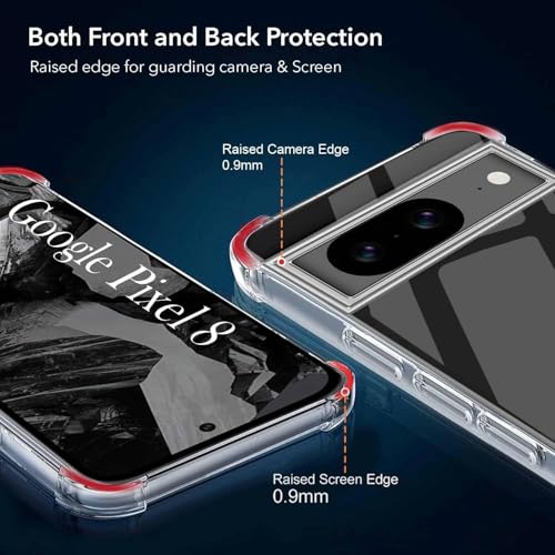 Image of Jkobi Back Cover Case for Google Pixel 8 (Shockproof Crystal Clear Anti Yellow Case | Drop & Camera Protection | Hard Polycarbonate)