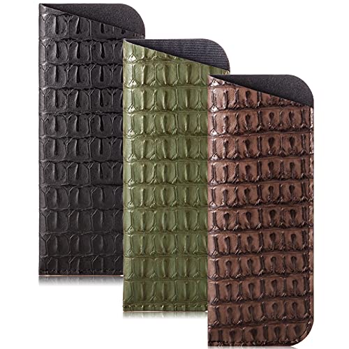 Image of TRIUMPH VISION 3 Pack Reading Glasses Pouch Soft Case Eyeglass Sleeve Slim | Alternative to Bulky Case in bag, Lightweight Lined Padded Protect Optical lens Slip in, Cute Pattern Portable for Daily Use