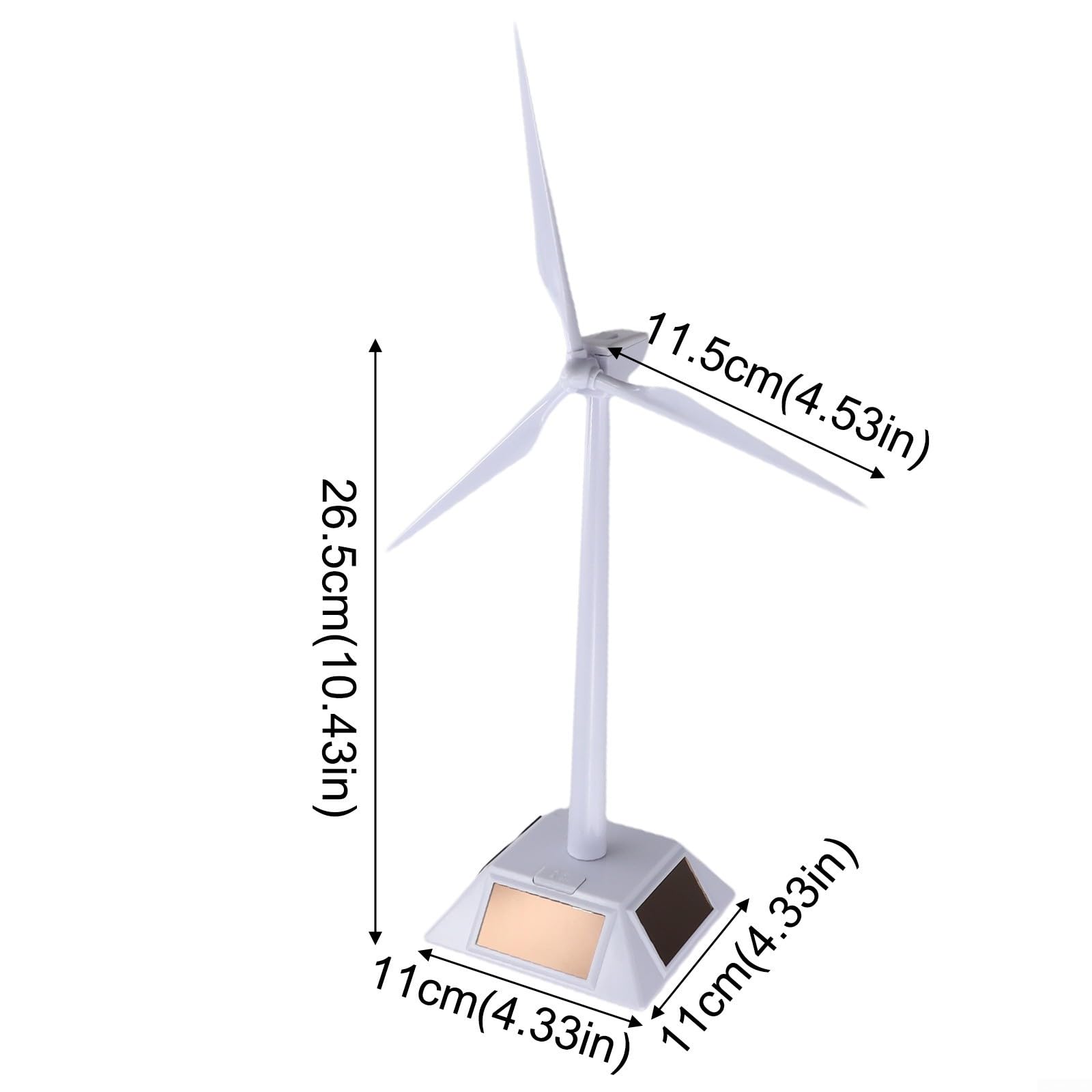 Modelo de molino de viento alimentado por energía solar diseñado para fines educativos y decoración de escritorio para enseñar conceptos energéticos
