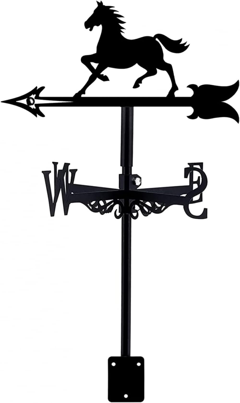Veleta de jardín de Metal con Forma de Caballo Corriendo, Ideal para Exteriores, Patios, con Montaje en Techo de Hierro Forjado. Indica la dirección.