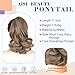 AISI BEAUTY Ponytail Extension Short Curly Wavy Drawstring Ponytail for Women Synthetic Pony Tail Hair Extensions（11 Inches，Brown Mix Bleach Blonde）