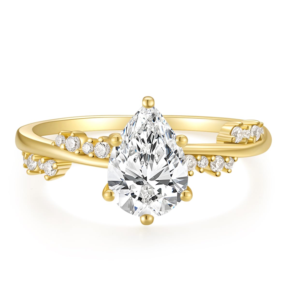 EAMTI 2CT 925 Sterling Silver Engagement Rings for Women Wedding Bridal Halo Cubic Zirconia Promise Rings for Her Size 3-11