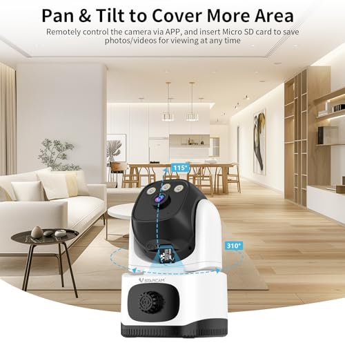 Image of VSTARCAM Indoor Security Camera with Smoke Detection, 2K UHD Smoke Detector Camera, Motion Detection, Auto Tracking, Color Night Vision, 2-Way Audio, Cloud & SD Card Storage(up to 256GB)
